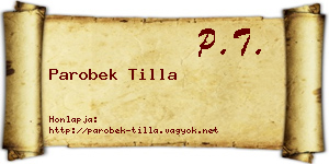 Parobek Tilla névjegykártya